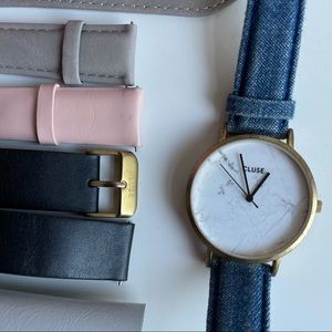 CLUSE La Roche Gold White Marble Black